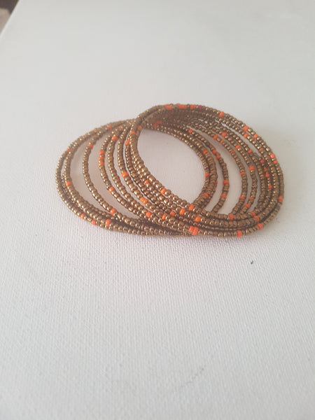 Orange bronze Slinky Bracelet