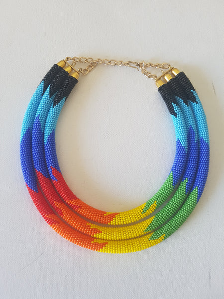 Rainbow zulu necklace