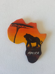 Map of Africa (Sunset and King Lion)