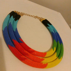Rainbow zulu necklace