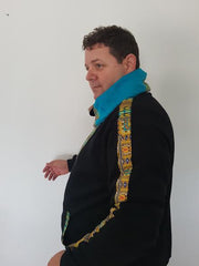 Black Snoody with a Blue in-built scarf