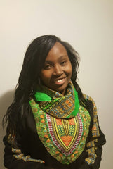 Black Snoody with Green-lined in-built scarf